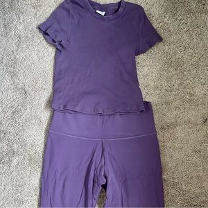 Aritzia - TNA Matching Leggings and Ribbed Tshirt